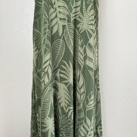 Old Navy green palm tropical criss cross back midi sundress S - Picture 3 of 10